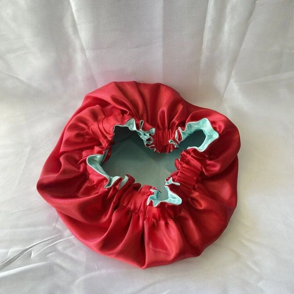 Large Satin bonnet for Curly Hair, Double Layer Reversible Silk Hair Sleep Cap